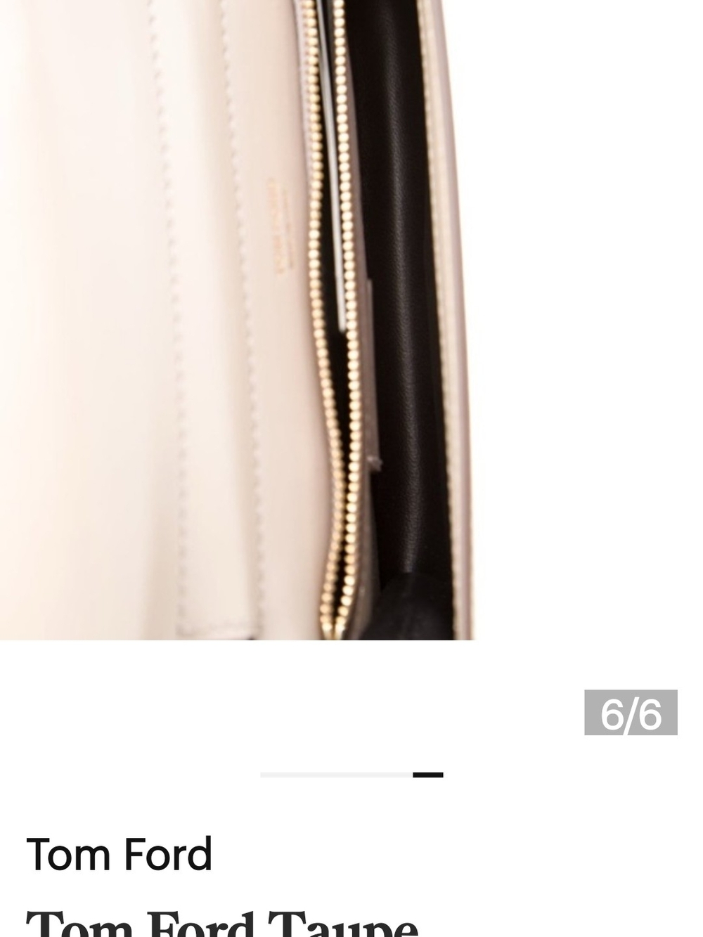 Tom Ford Taupe Leather TF Logo Shoulder Bag - Picture 3 of 7